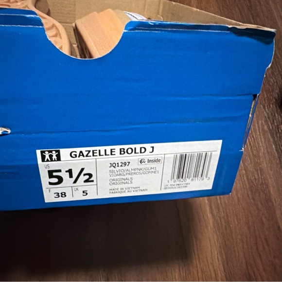 Adidas Gazelle Bold Womens Size 5.5 Platform Sneakers Shoes Blue Brown JQ1297 - Picture 5 of 5